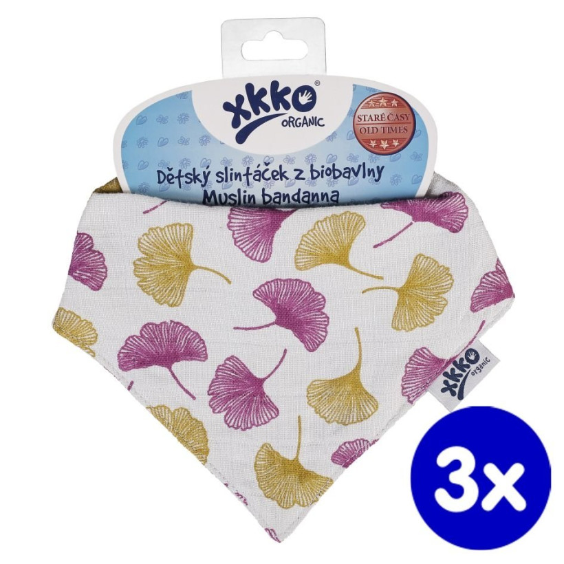 Kinderschal XKKO Organic Old Times - Ginkgo 3x1St. (GH Packung)