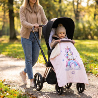 Spanische Babydecke XKKO LUX 75x100 - Rainbow Unicorn