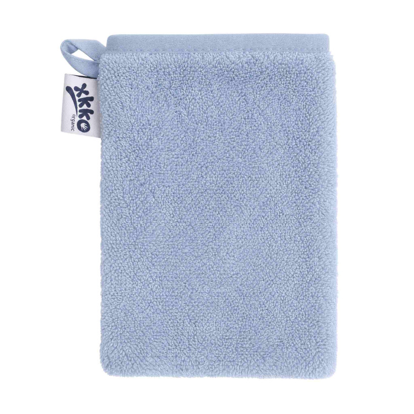 BIO baumwollefrotteewaschlappen XKKO Organic - Baby Blue 1St.