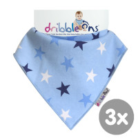 Dribble Ons Designer - Blue Stars 3x1St. (GH Packung)