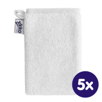 BIO baumwollefrotteewaschlappen XKKO Organic - Weiss 5x1St. (GH pack.)