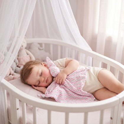 XKKO BMB Bambus-Schnuffeltuch - Baby Pink Chevron