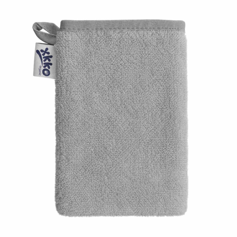 BIO baumwollefrotteewaschlappen XKKO Organic - Silver 1St.