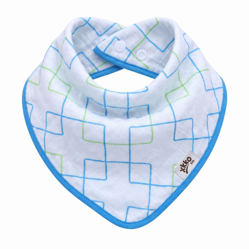 Kinderschal XKKO BMB - Cyan Squares 3x1 St. (GH packung)