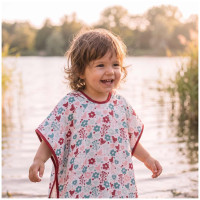 Bambus-Poncho XKKO BMB - Flowers&Birds Girls