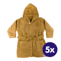 Kinderbademantel aus Bio-Baumwoll-Frottee XKKO Organic - Honey Mustard 6-12m 5x1St. (GH Packung)