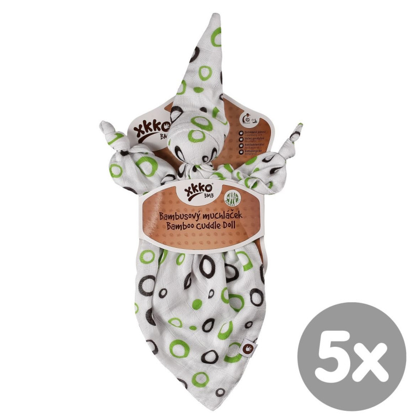 XKKO BMB Bambus-Schnuffeltuch - Lime Bubbles 5x1St. (GH Packung)