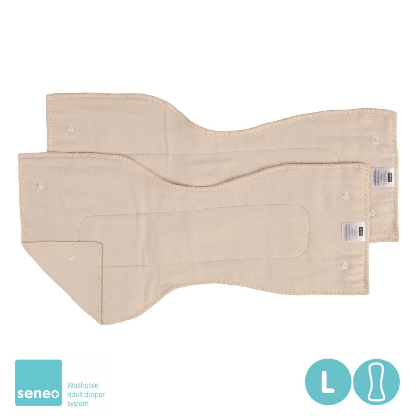 SENEO Anatomisch geformte Saugeinlagen Twill - 2St. Grösse L