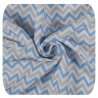 XKKO BMB Bambus Musselinwickeltuch 120x120 - Scandinavian Baby Blue Chevron 5x1 St. (GH packung)