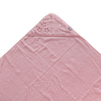 BIO Baumwollefrotteebadetuch mit Kapuze XKKO Organic 90x90 - Baby Pink Stars 5x1St. (GH pack.)