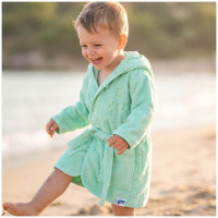 Kinderbademantel aus Bio-Baumwoll-Frottee XKKO Organic - Mint Stars 1St.