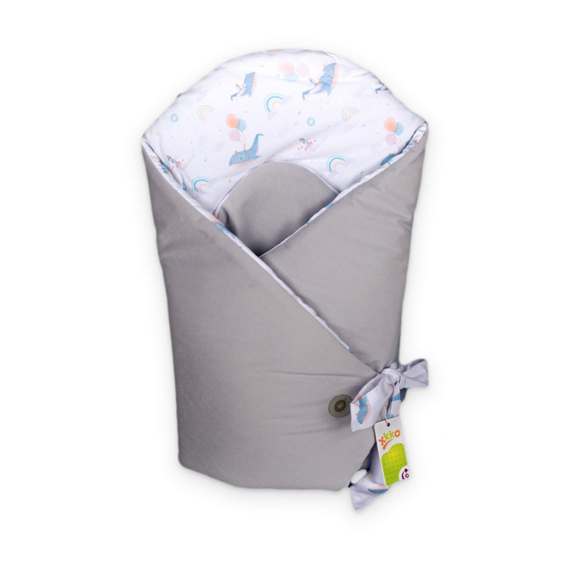 Baumwolltüte XKKO LUX mit Kokosfüllung - Sky Whale